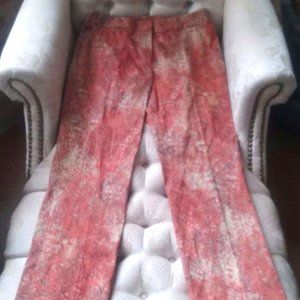 SIGRID OLSEN Orange Multicolor Pants w/Spandex 29 Inch Inseam Women 6